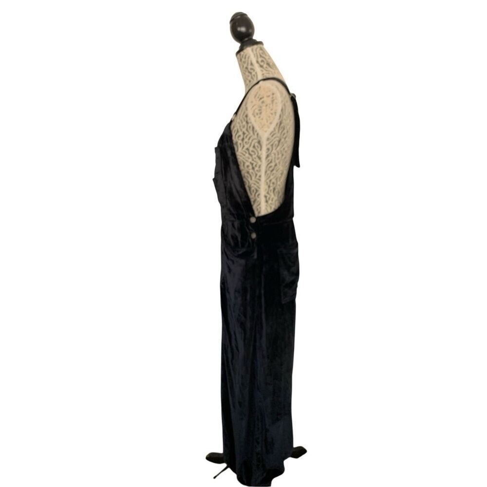 Free People Follow The Sun One Piece Velvet Overalls Black Size S - Picture 5 of 12